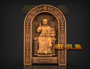 Икона Спас на престоле 3D модель формат STL