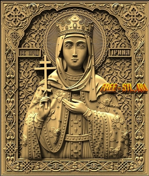 модель иконы св. Ирины для станка ЧПУ в формате .STL
