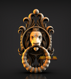 ручка лев 3d модель