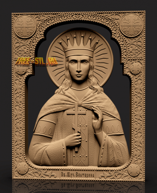 Святая Екатерина икона 3D модель