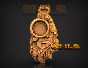 часы с павлинами 3D модель формат STL