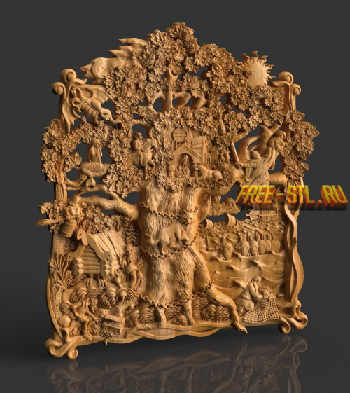 панно лукоморье 3d модель