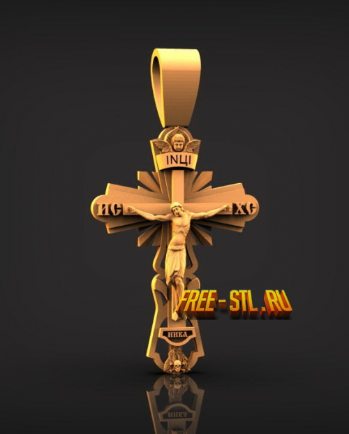 крест нательный ювелирный 3D модель