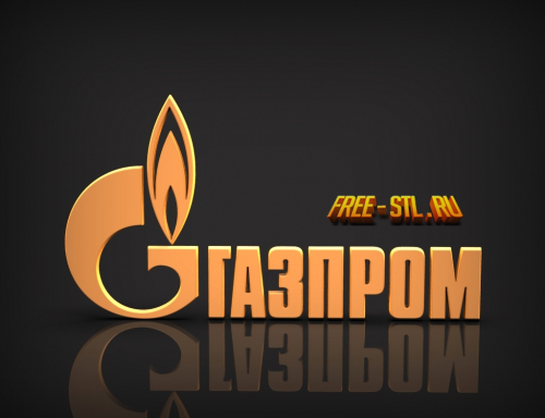 логотип газпром 3D модель формат STL